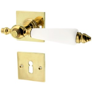 Zimmertürbeschlag poliert aus Messing gold zeitloses Design